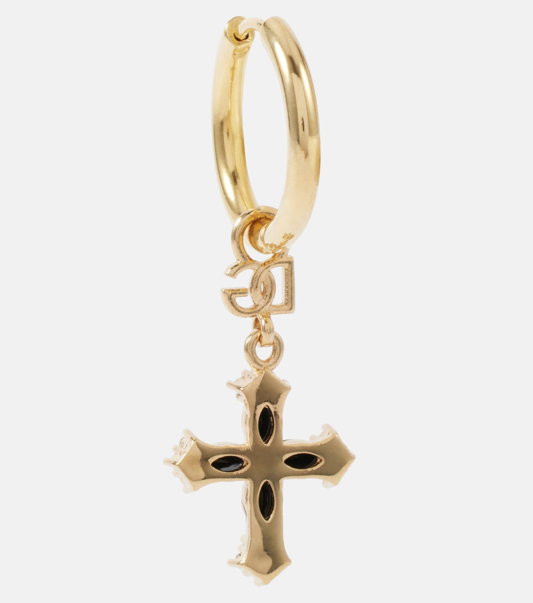 DG cross embellished hoop earrings - 5