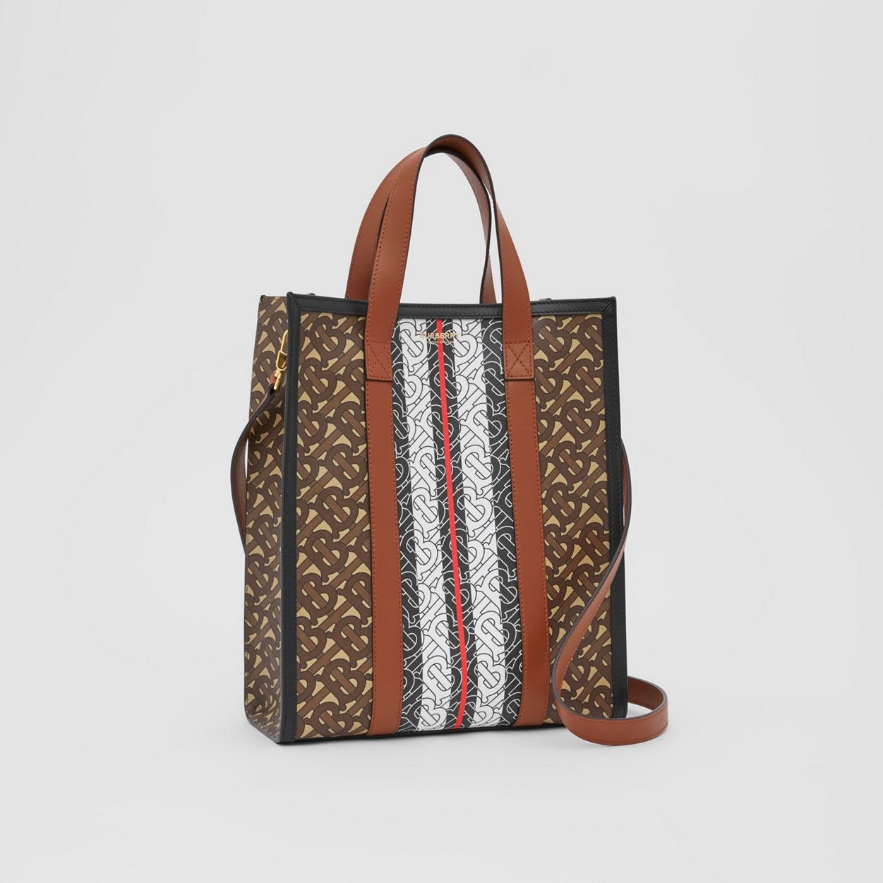 Small Monogram Stripe Portrait Tote Bag - 5