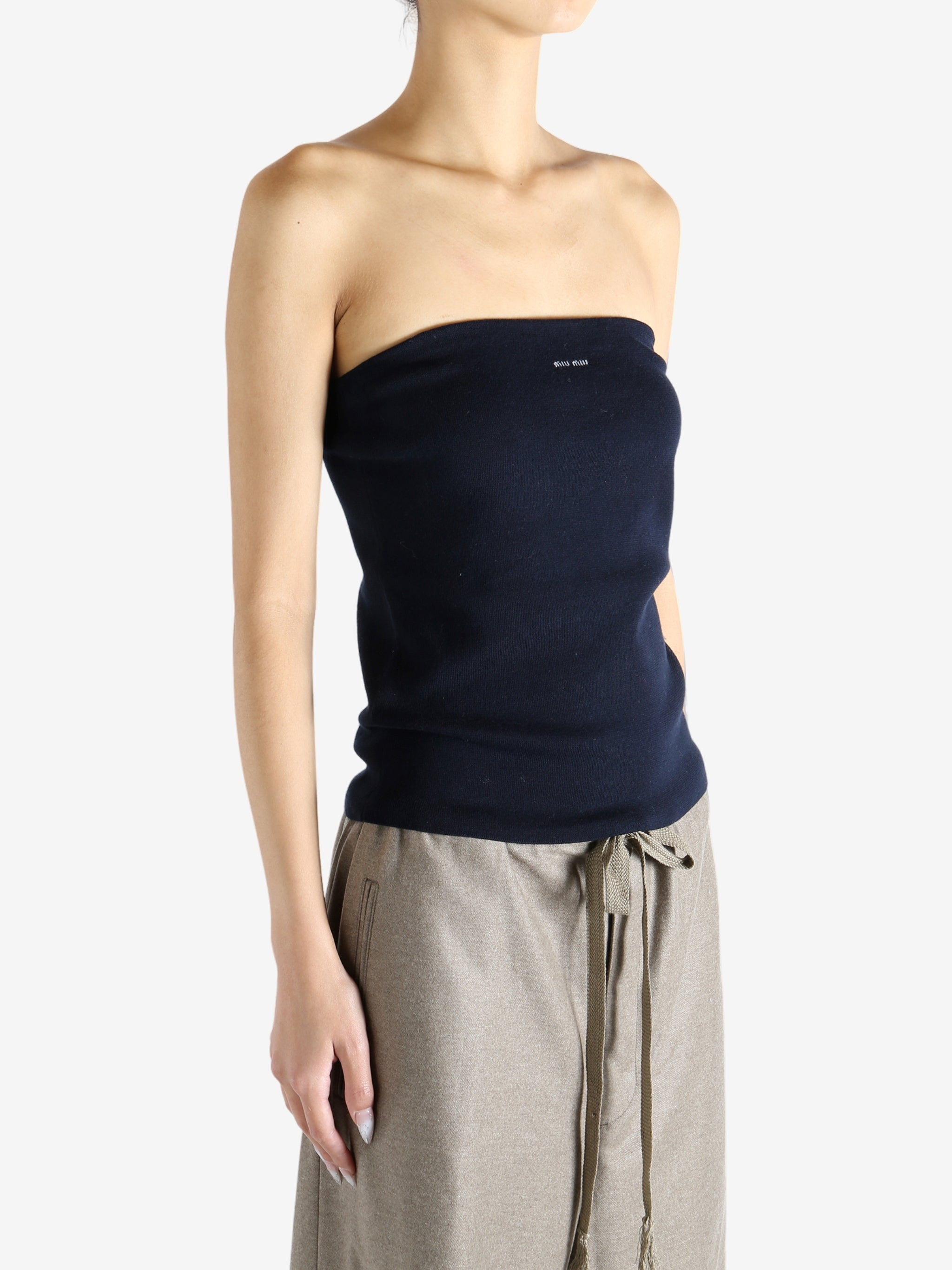 MIU MIU - Women Cotton Knit Tube Top - 2