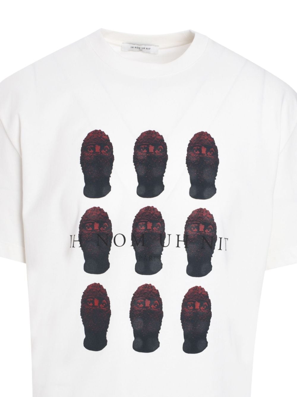 masks-print cotton T-shirt - 3