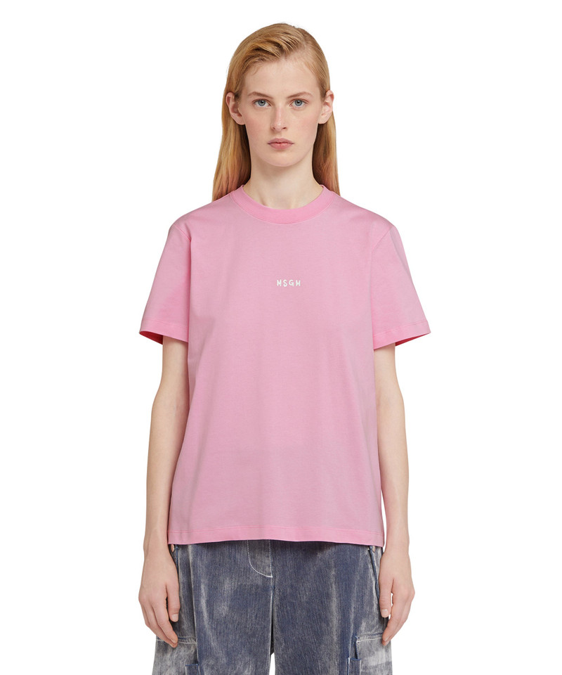 MSGM Cotton T-shirt with micro logo outlook