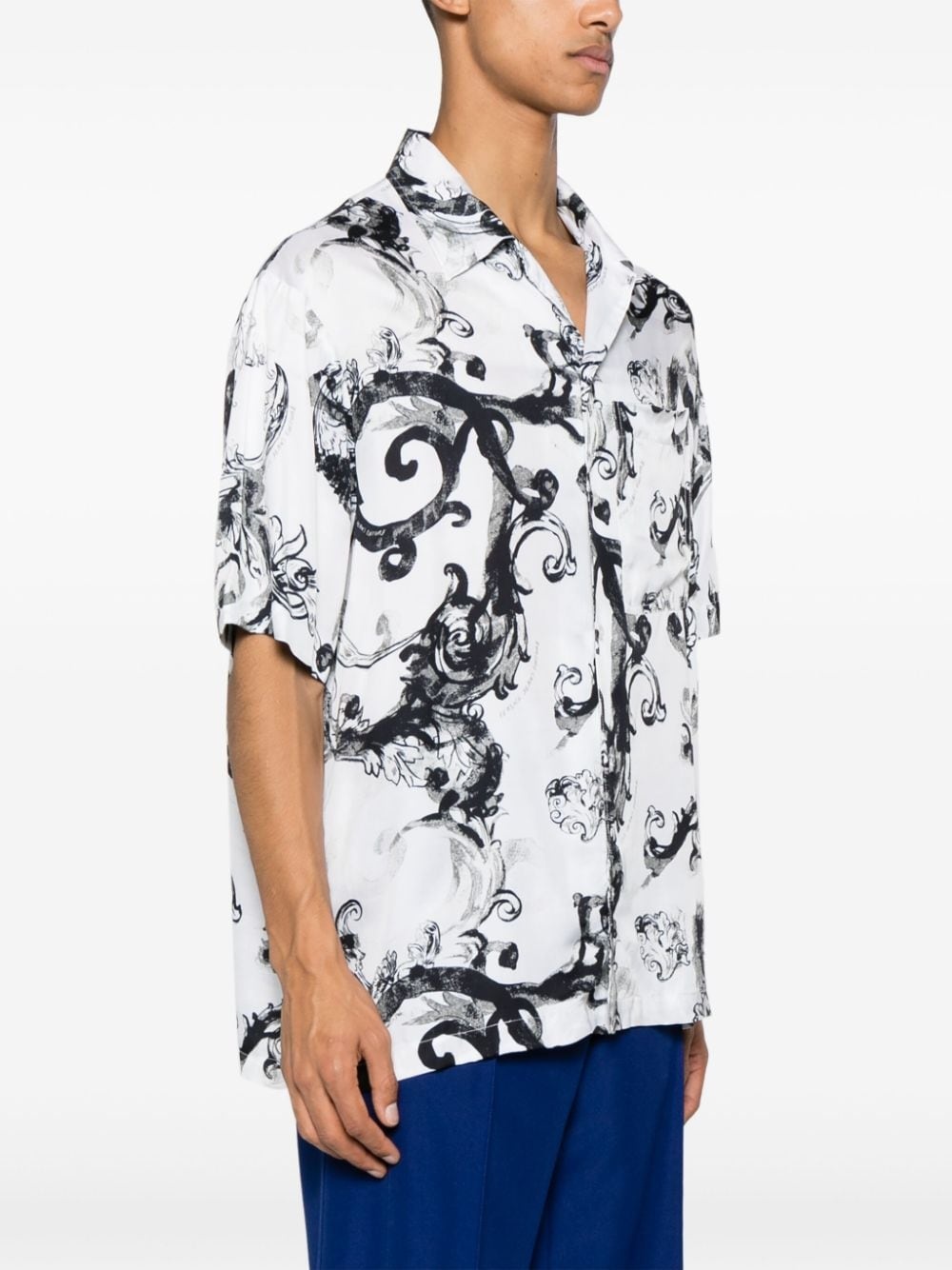Barocco-print short-sleeve shirt - 3
