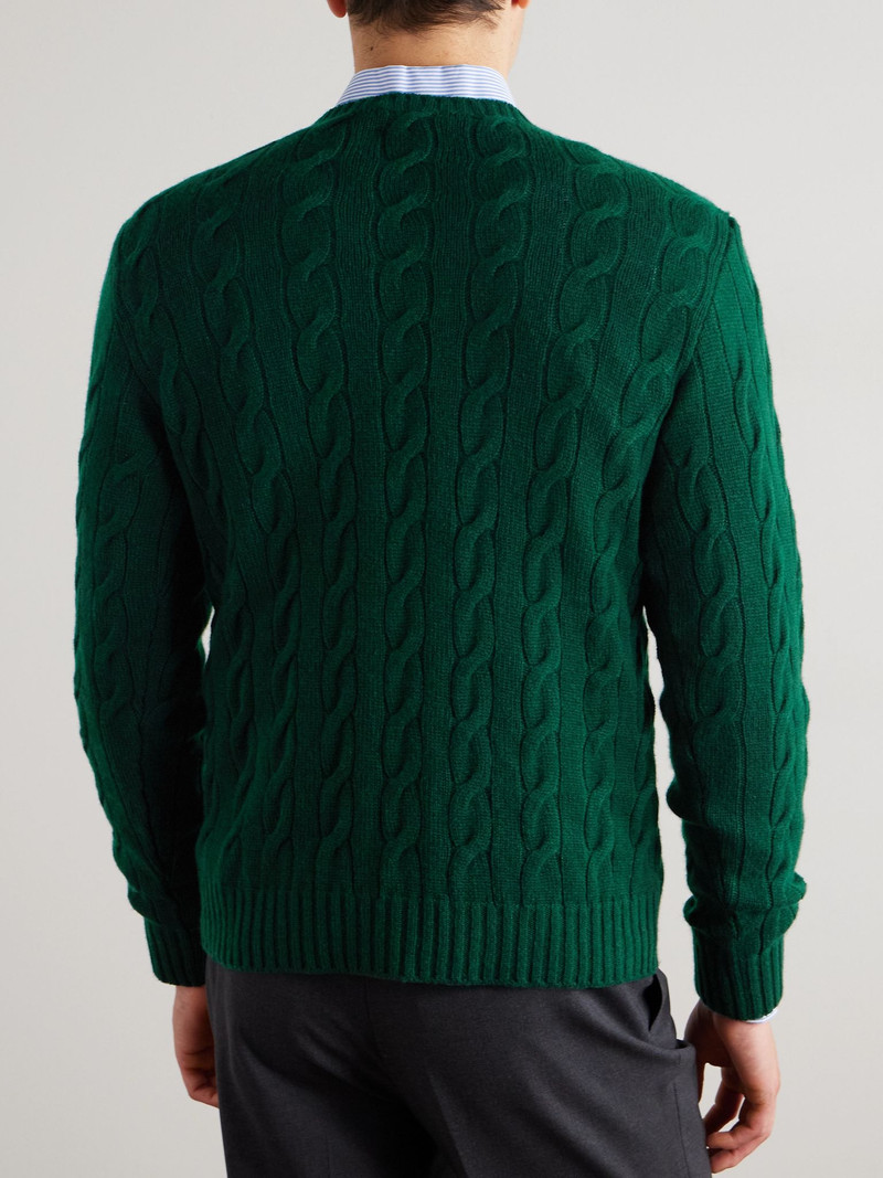 Cable-Knit Cashmere Sweater Dark green 4