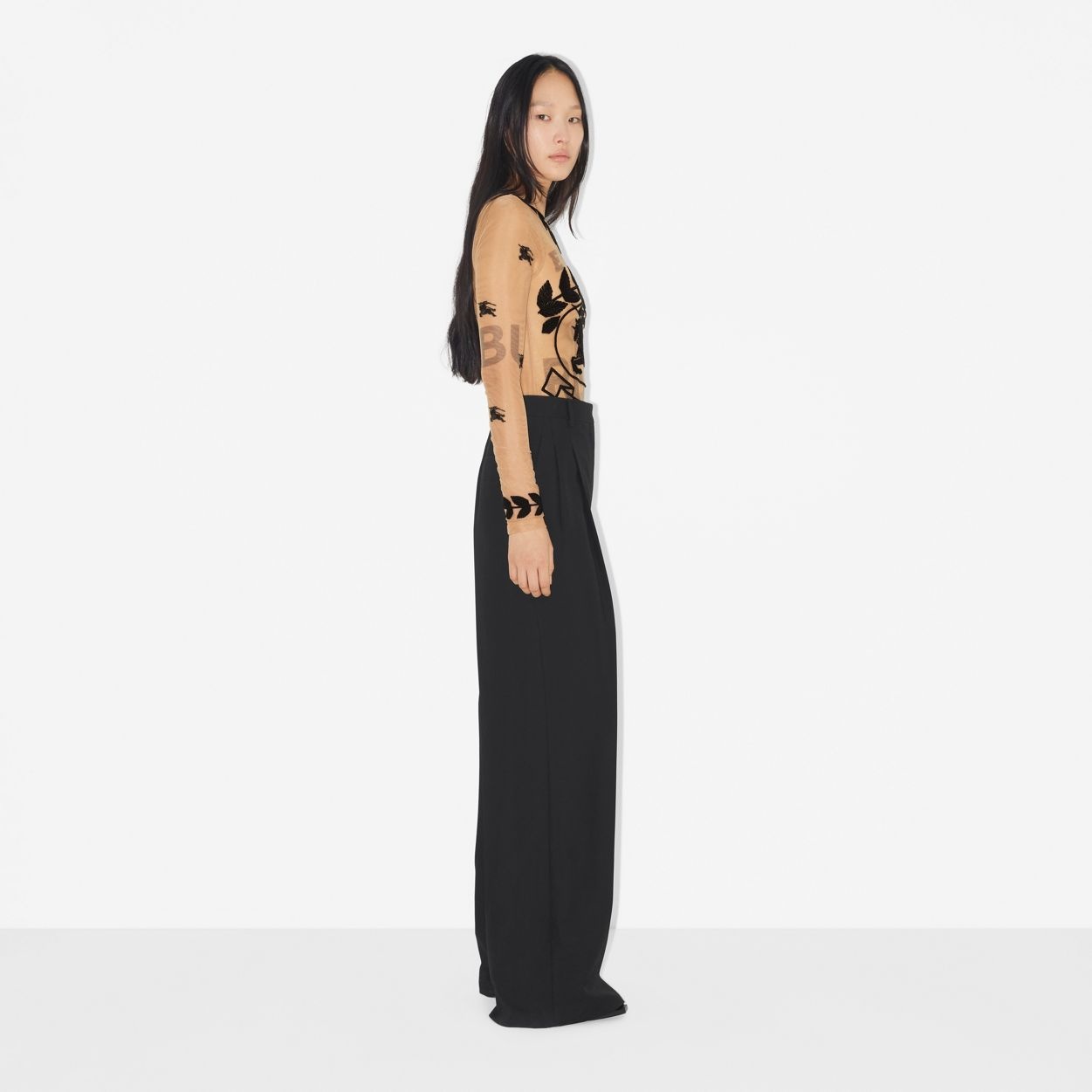 EKD Embroidered Stretch Tulle Bodysuit - 4