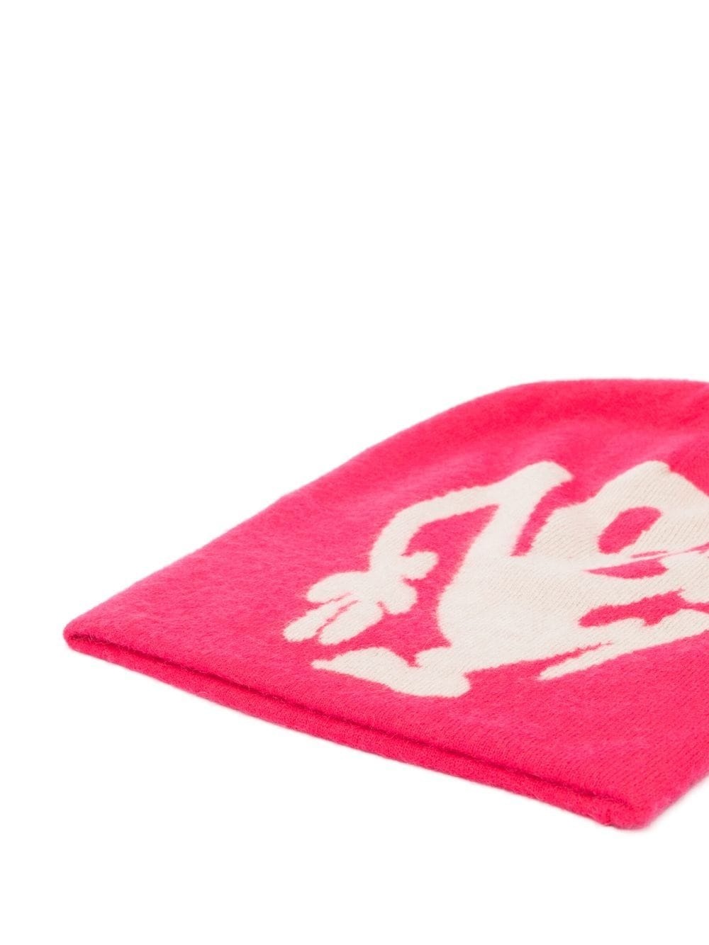 graphic-print detail knit beanie - 2