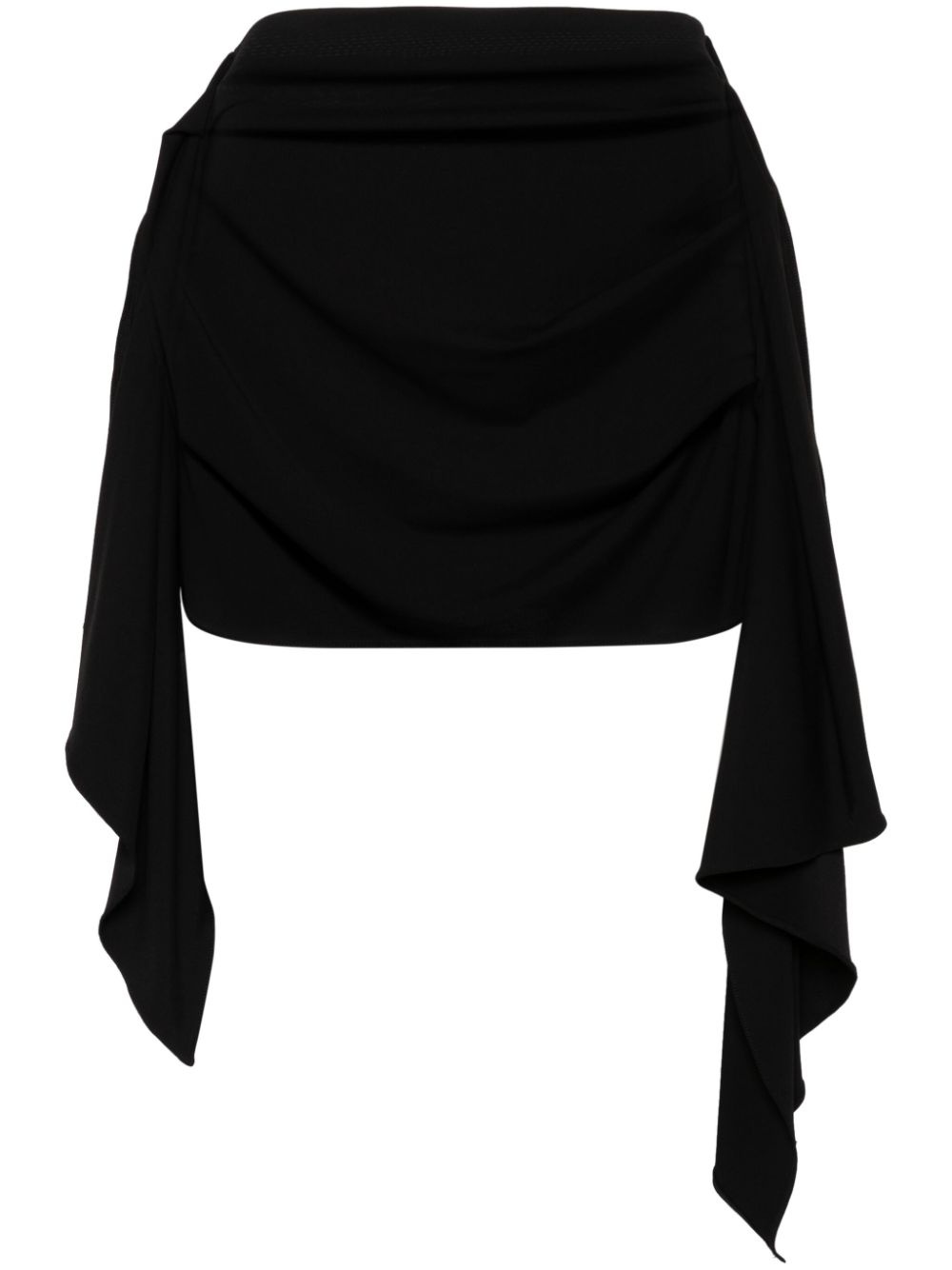 draped jersey mini skirt - 1