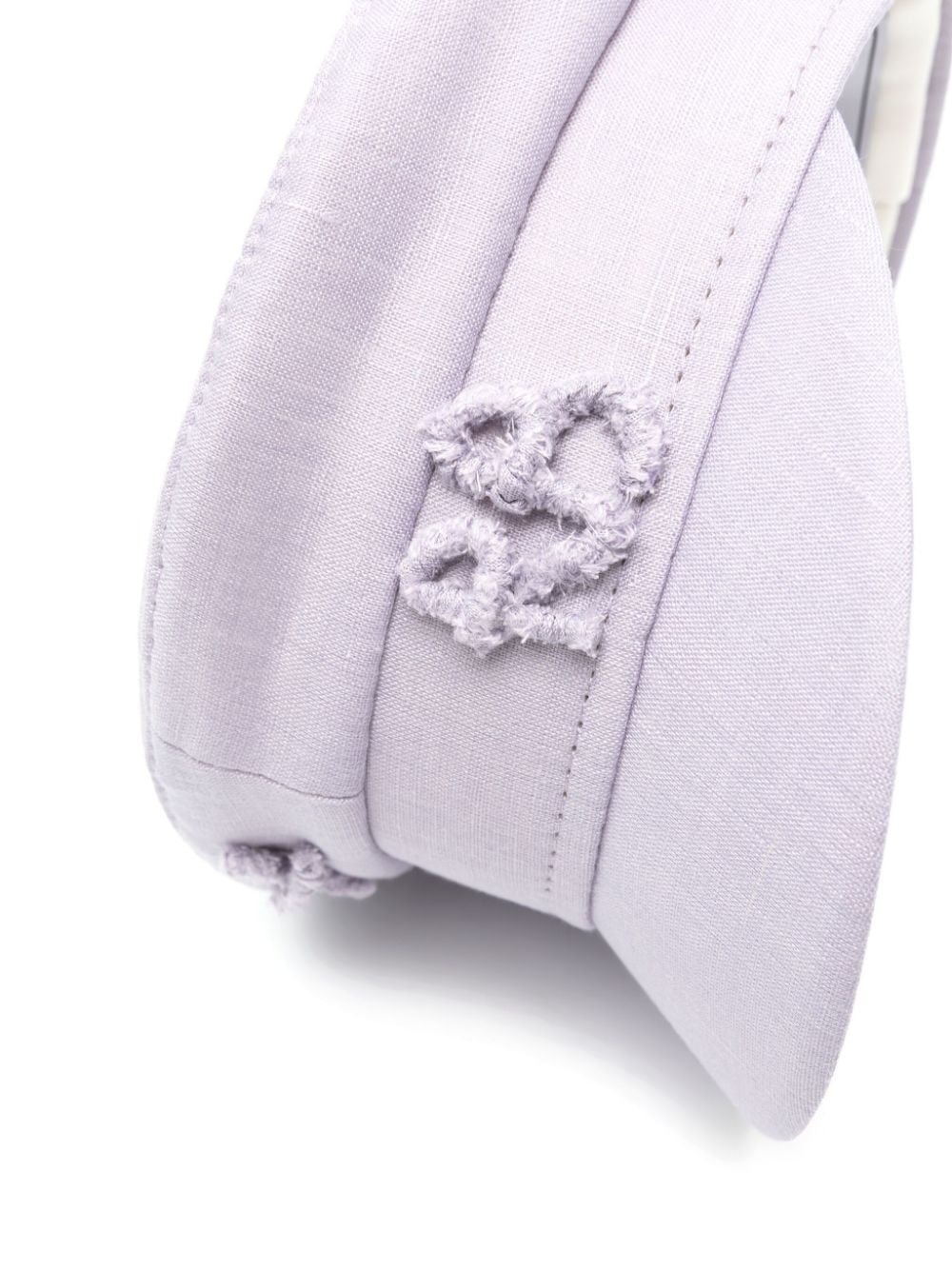 Monogram linen baker boy hat - 2