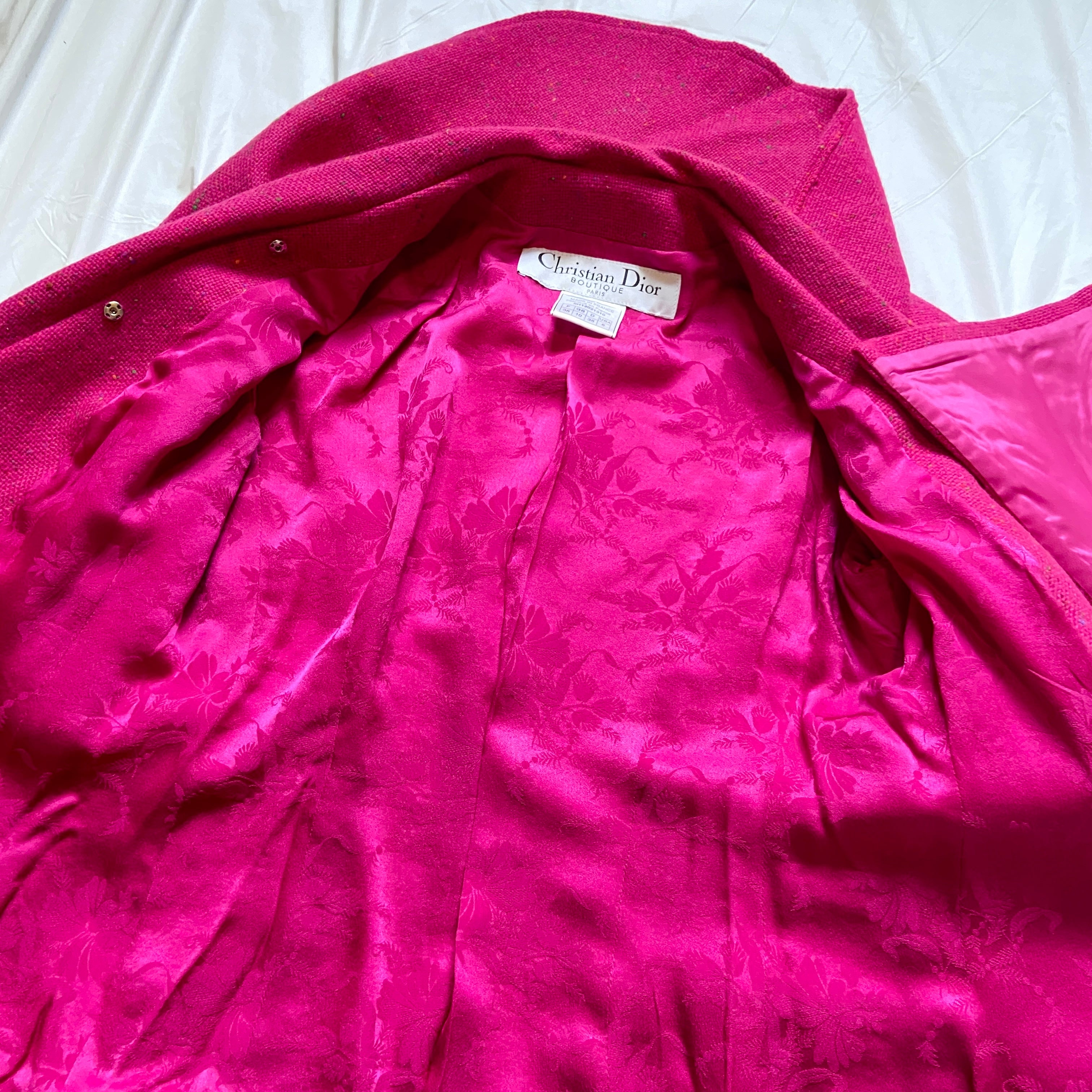 Dior fw1998 galliano pink sprinkle wool blazer coat bar jacket - 17