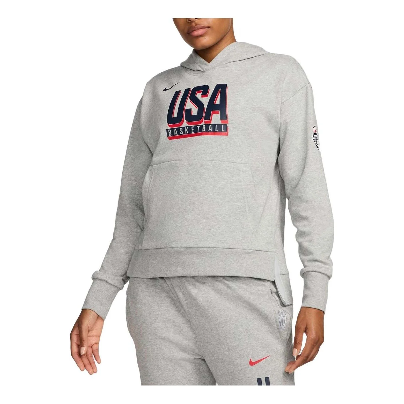 (WMNS) Nike USA Practice Basketball Hoodie 'Dark Grey Heather' FQ0337-063 - 1