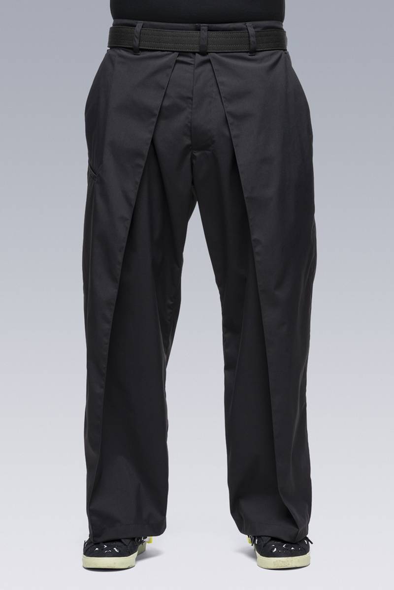 P45-E Encapsulated Nylon Single Pleat Trouser Black - 1