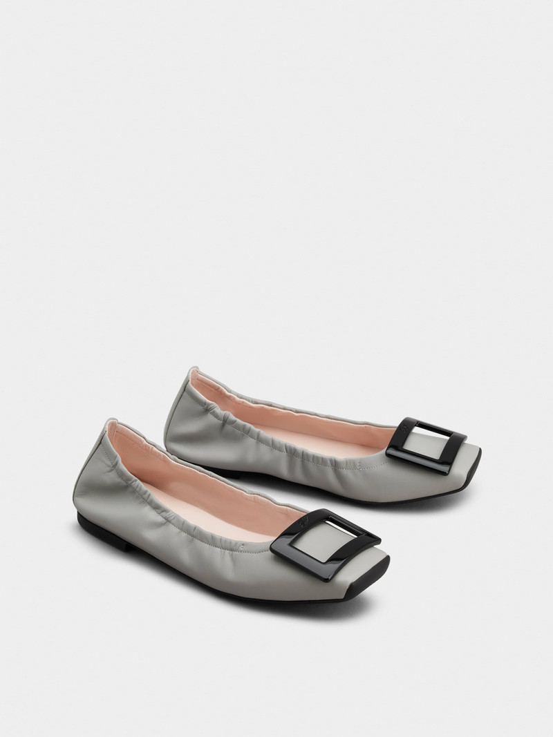 Viv' Pockette Lacquered Buckle Ballerinas in Nappa Leather 2