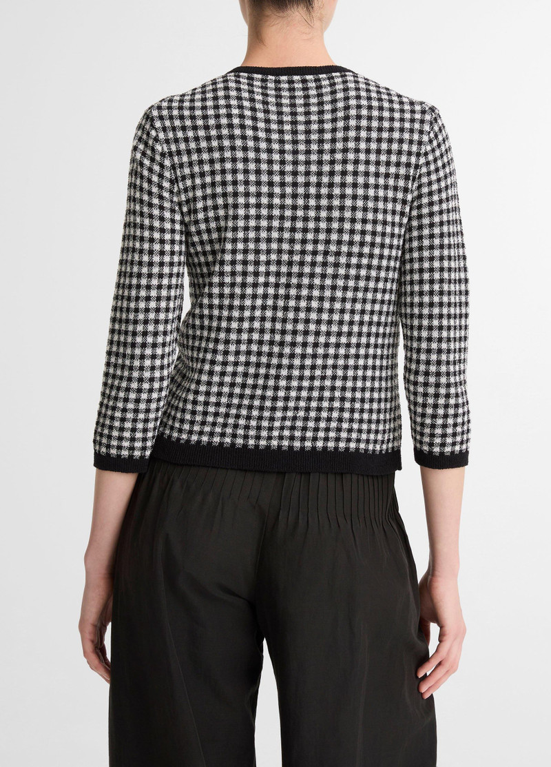 Vince Gingham Italian Wool-Blend Cardigan outlook