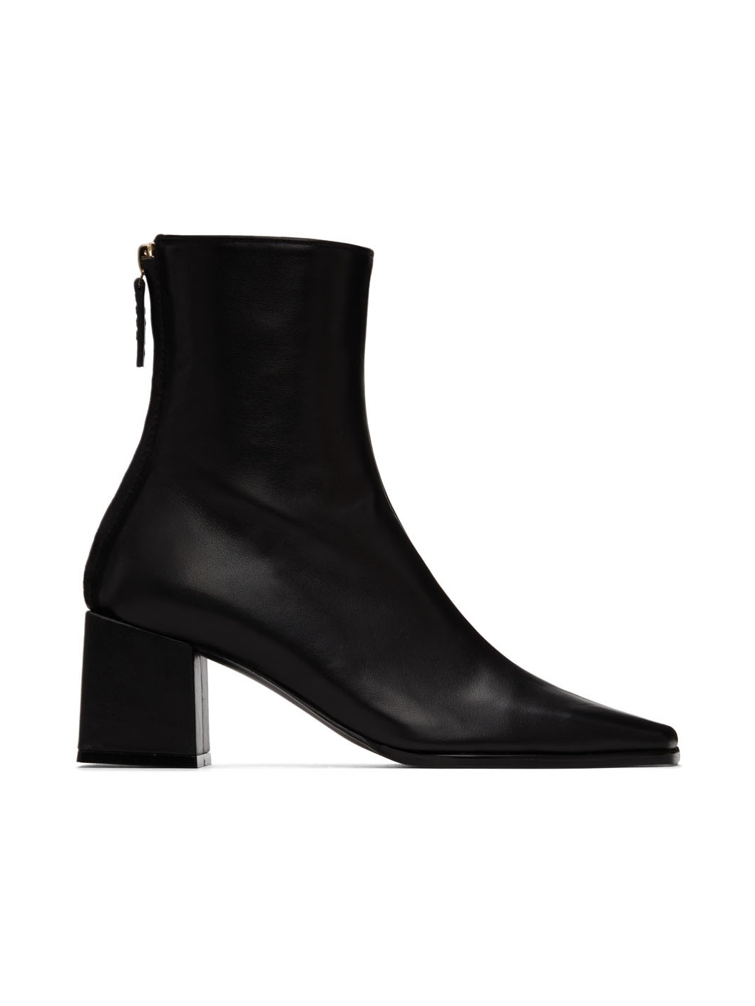 Black Cube Heel Basic Boots - 1