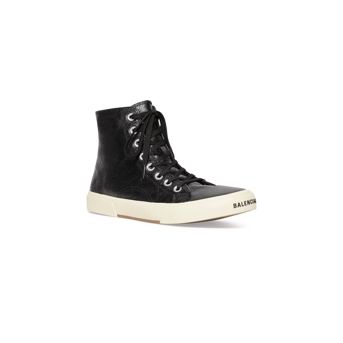 BALENCIAGA Women's Paris High Top Sneaker in Black | REVERSIBLE