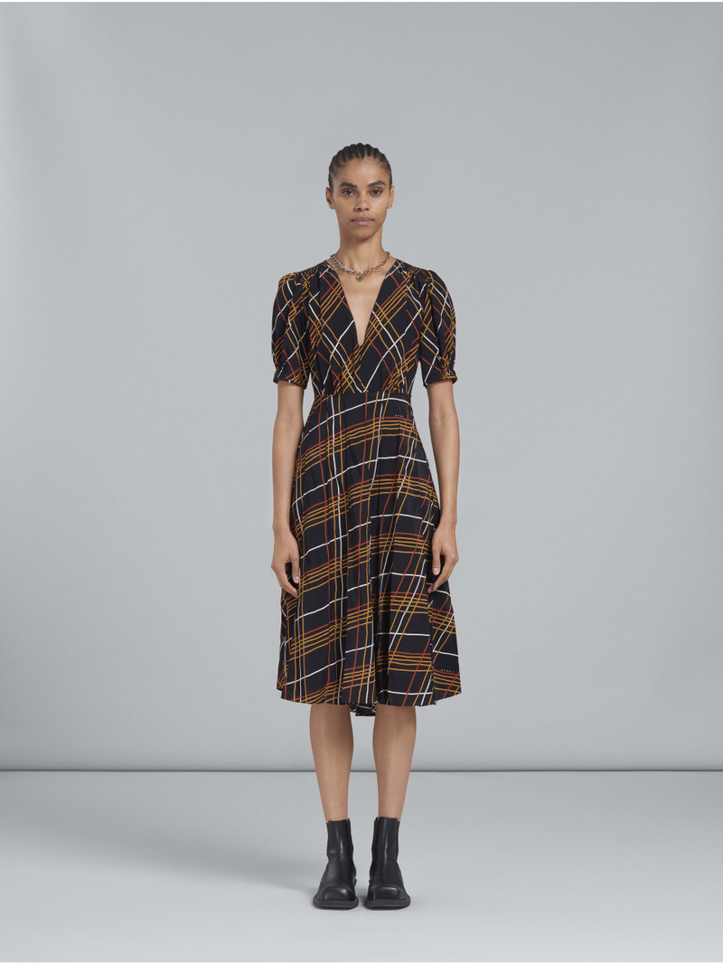 Marni WILD ROADS PRINT DRESS WITH RUCHED SLEEVES outlook