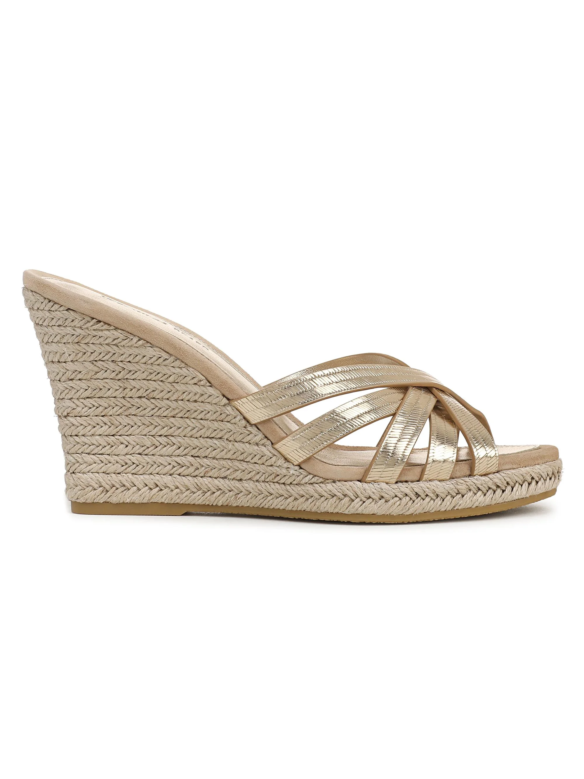 Women's Phylina 90MM Leather Espadrille Wedge Mules - Gold - 1