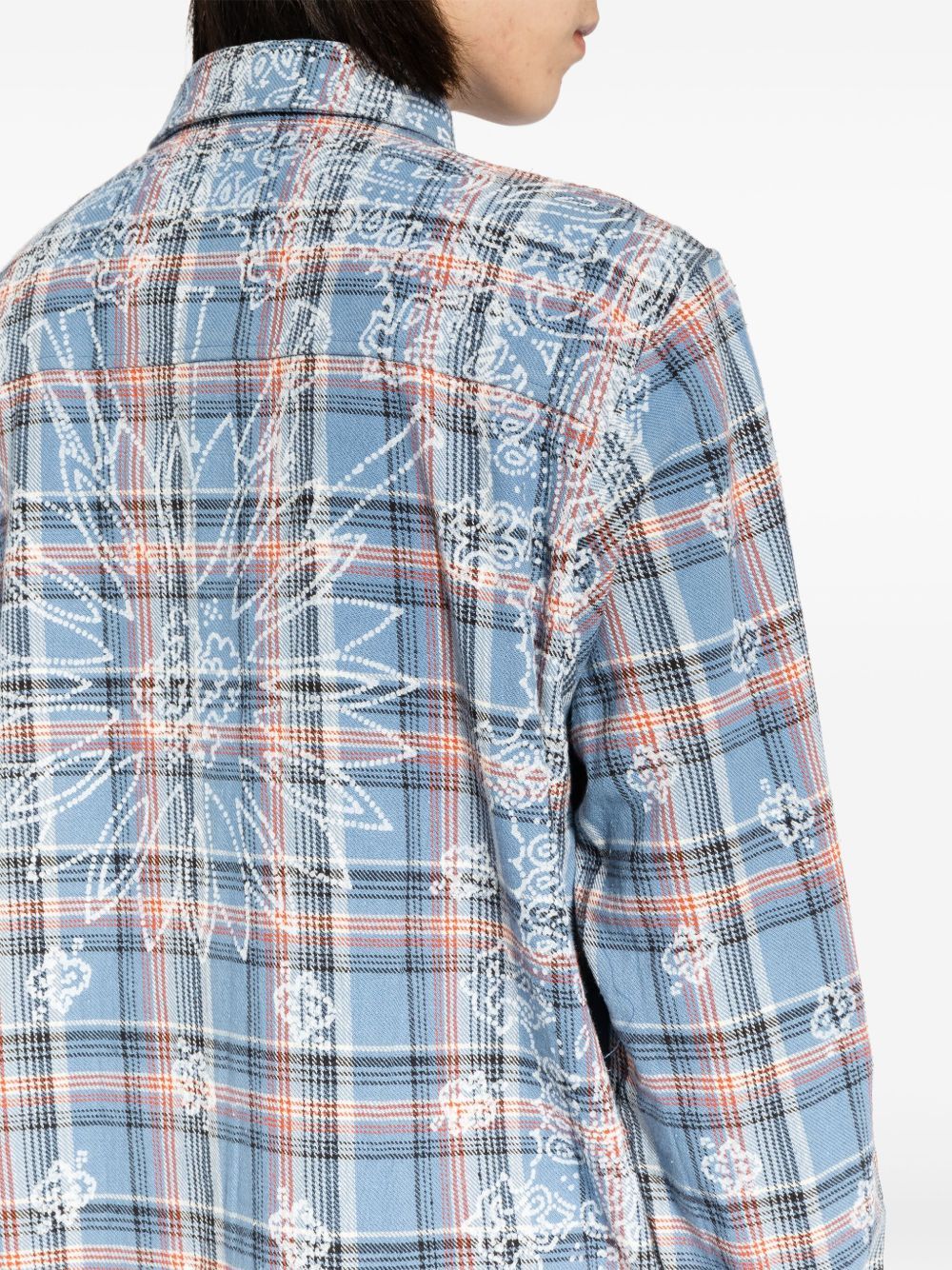 check-pattern cotton shirt - 5