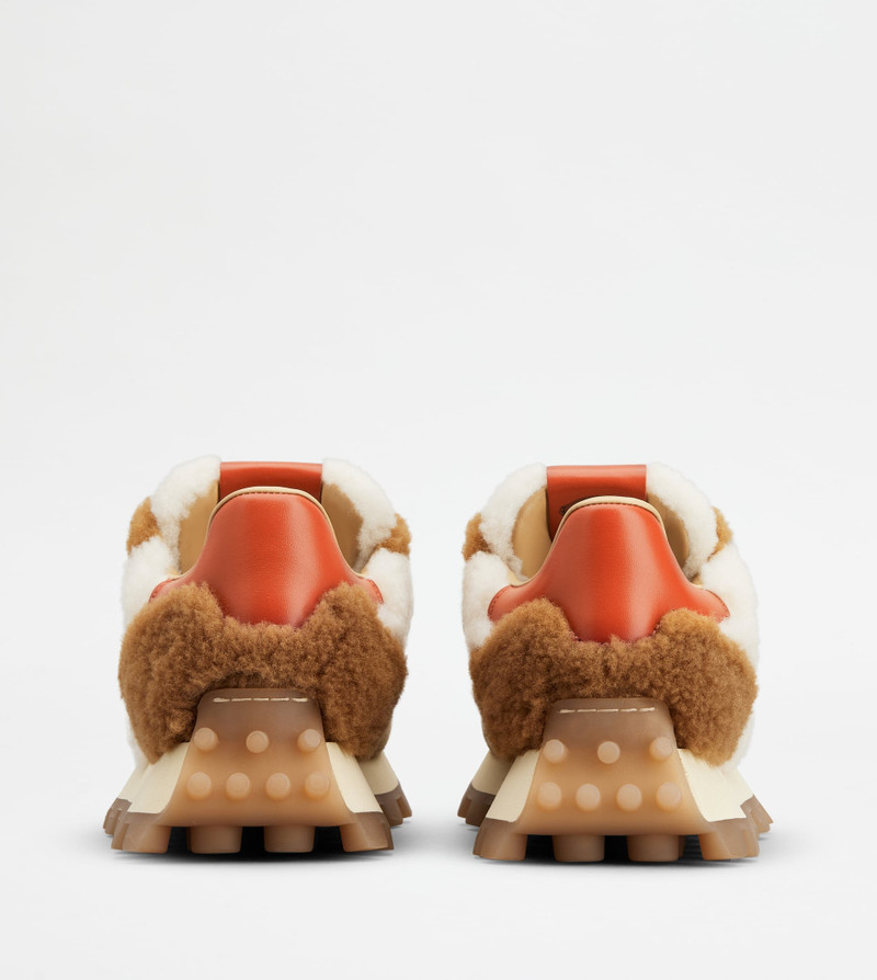 Tod's SNEAKERS TOD’S 1T IN SHEEPSKIN - BEIGE, BROWN, RED outlook