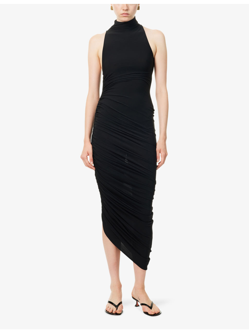 Piazza Draped Stretch-Woven Maxi Dress - 3