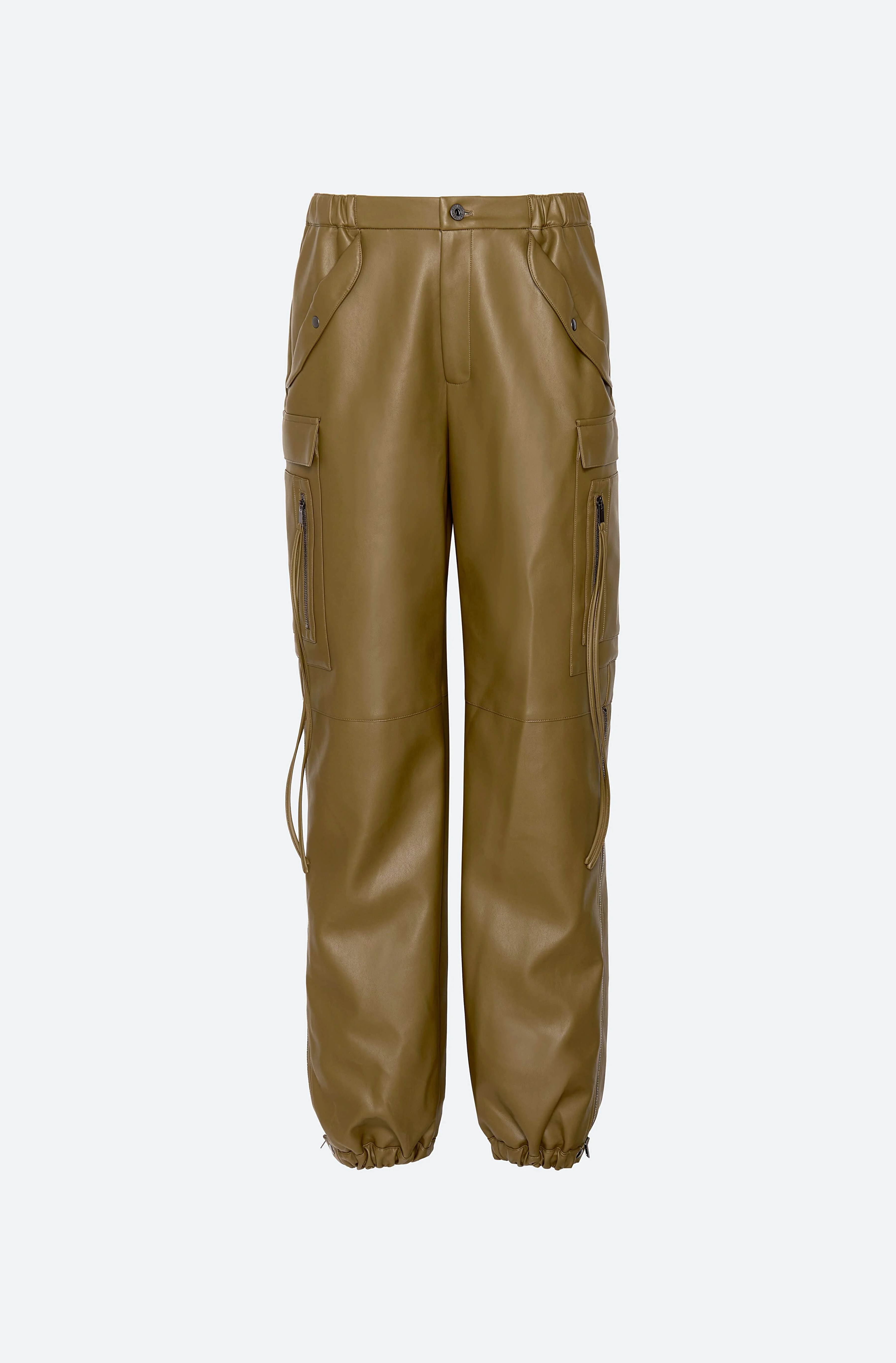 Faux Leather Utility Jogger Pant - 1