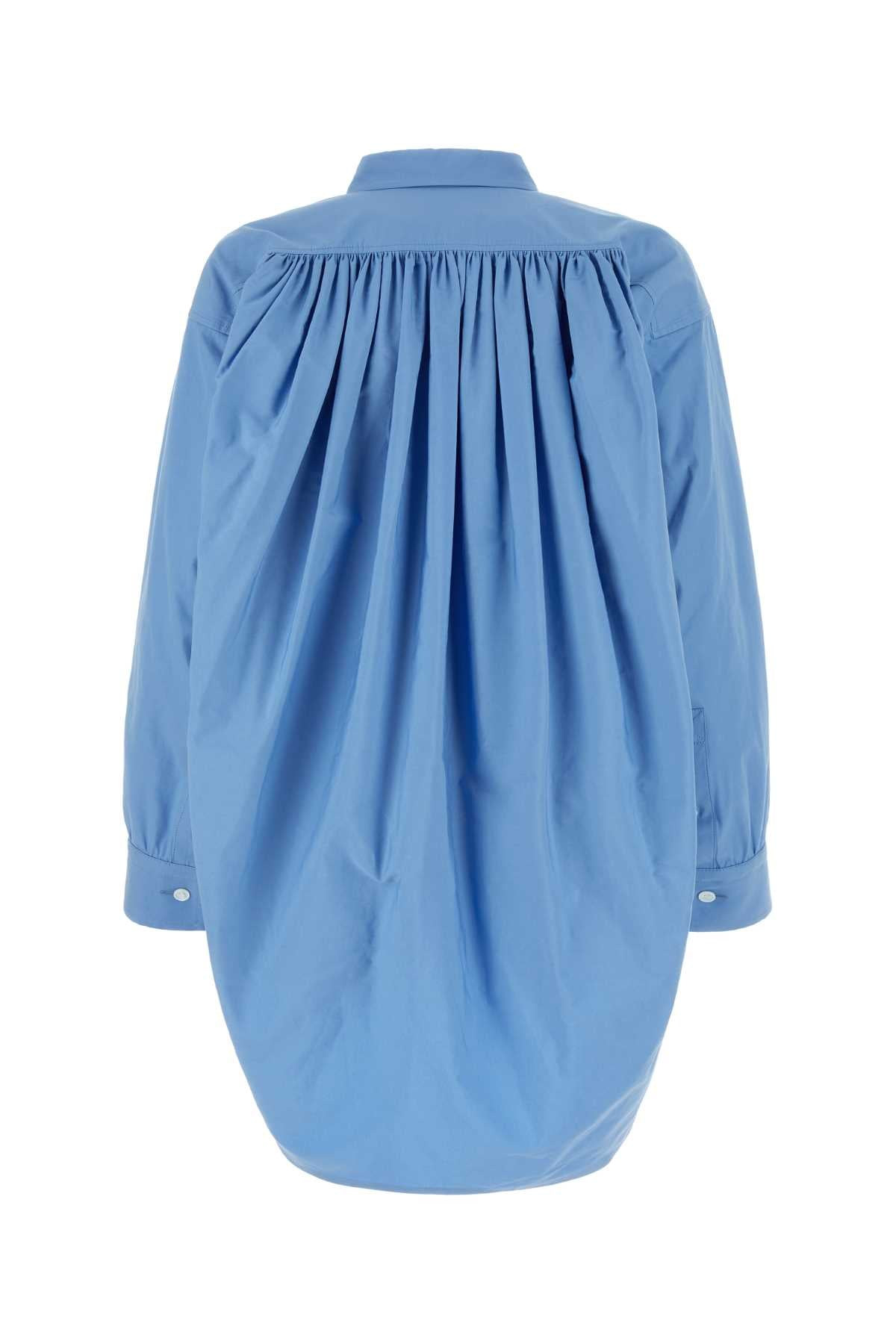 Bottega Veneta Women Light Blue Cotton Blend Oversize Shirt - 2