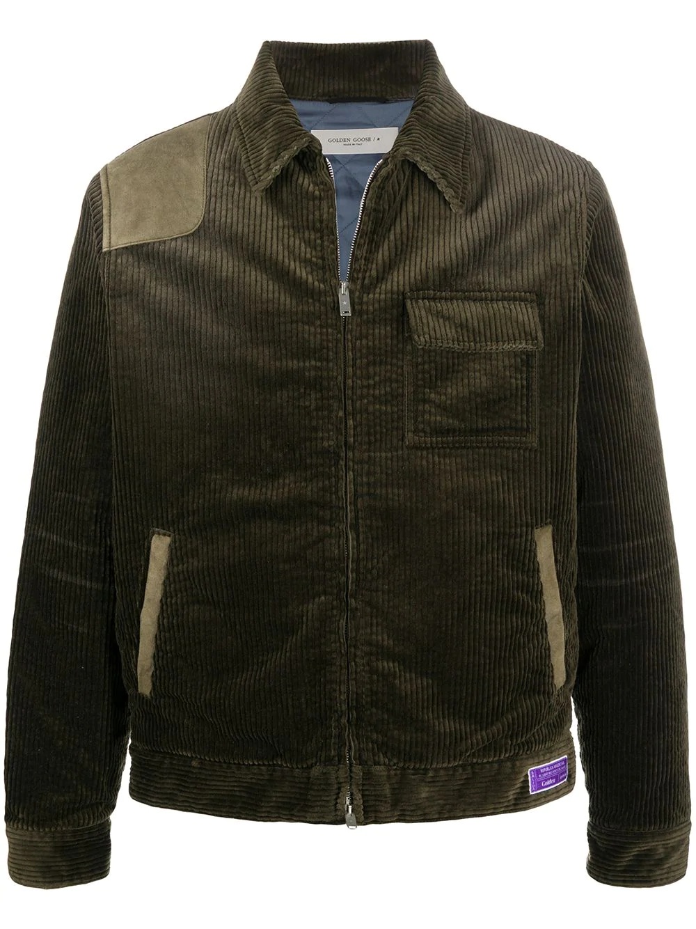 quilted lining corduroy jacket - 1