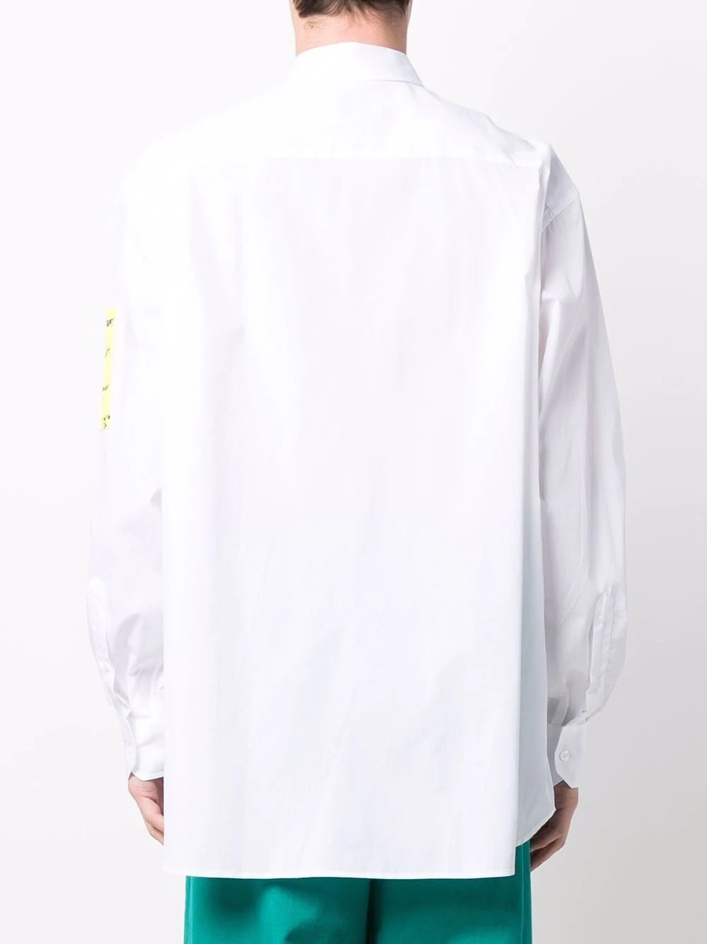 logo-embroidered cotton shirt - 4