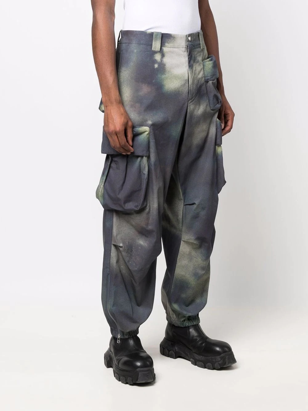 tie-dye cargo-pocket trousers - 3