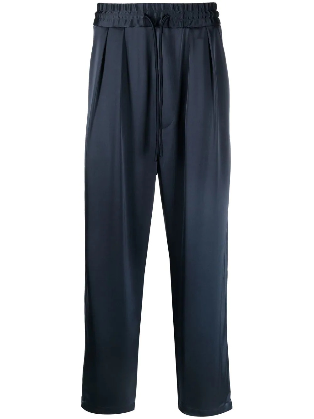 elasticated-waist cropped trousers - 1