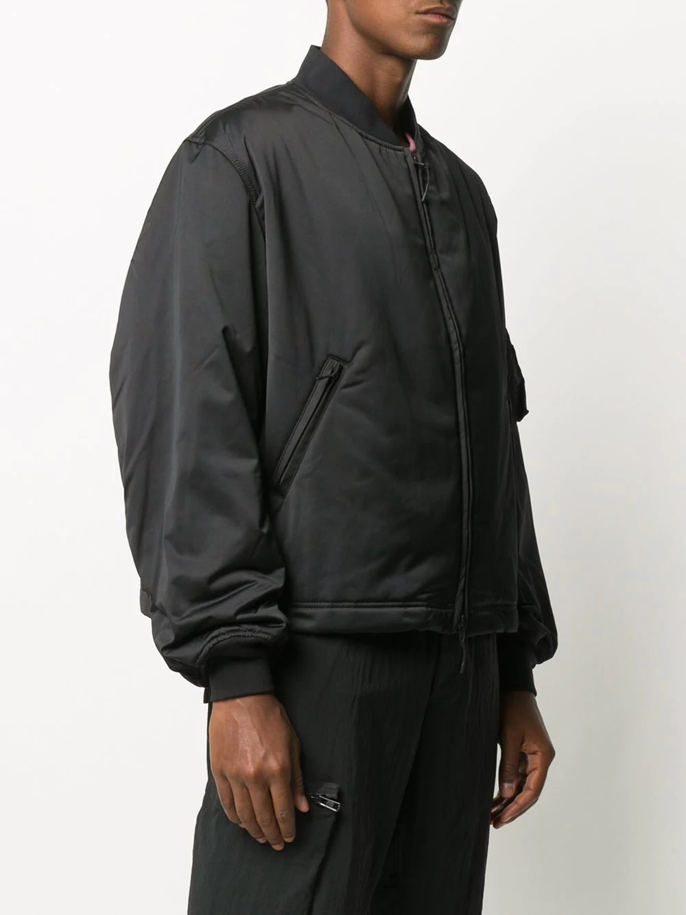 padded logo bomber jacket - 3