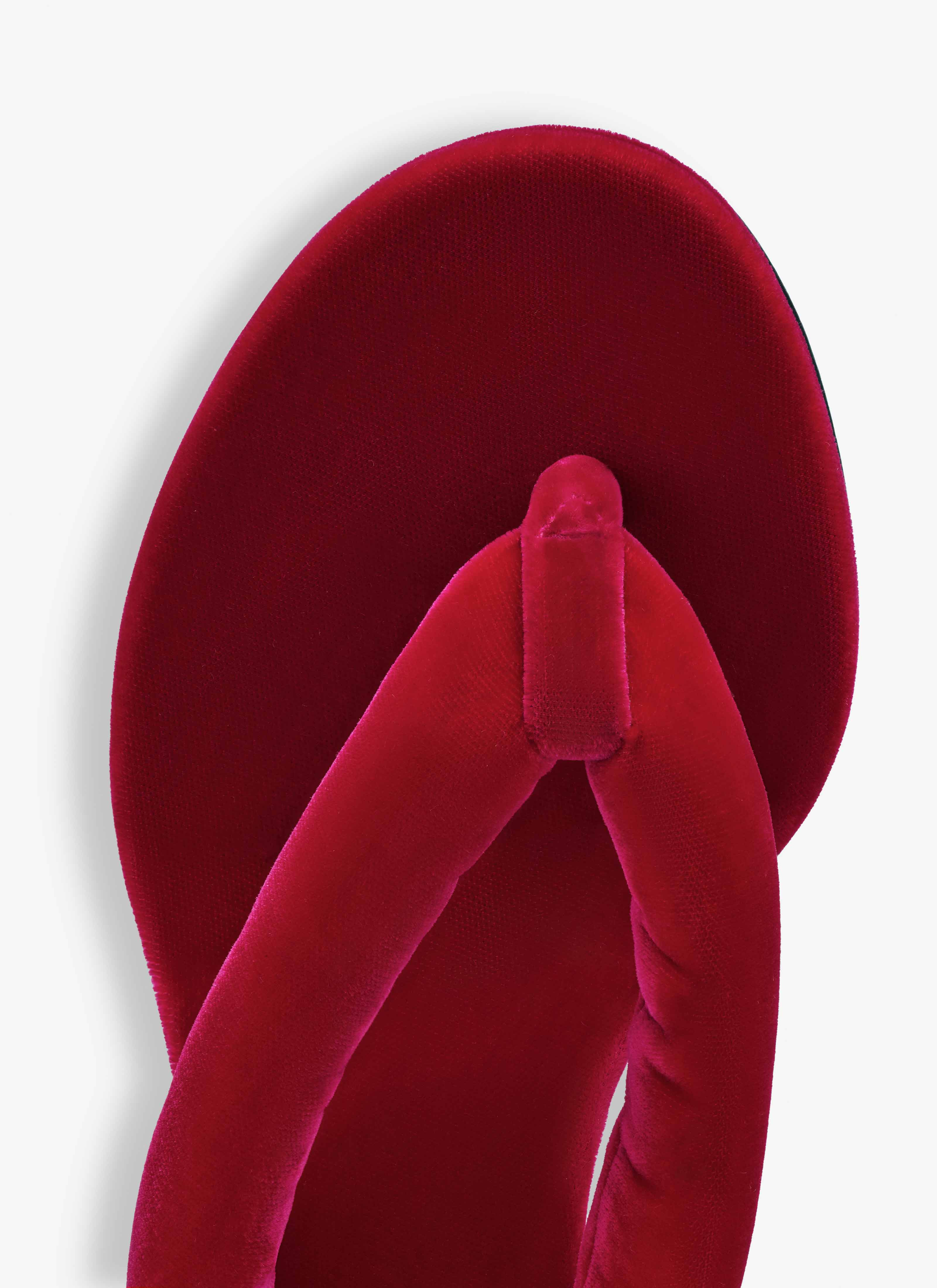 HEEL THONG MULES IN VELVET - 4