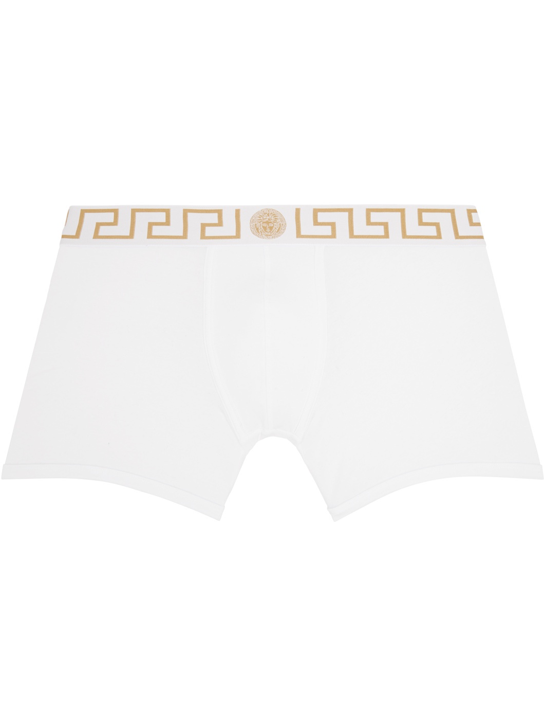 Two-Pack Black & White Greca Border Long Boxer Briefs - 2