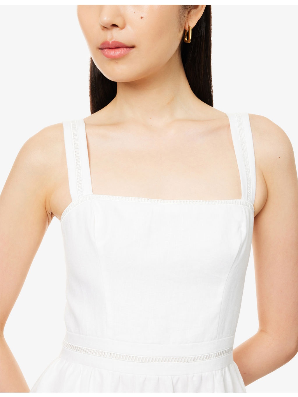 Everett Square-Neck Linen Midi Dress - 5