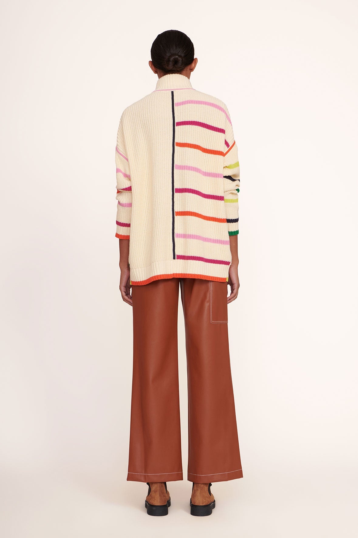 STAUD HAMPTON SWEATER CREME RAINBOW MULTI - 4