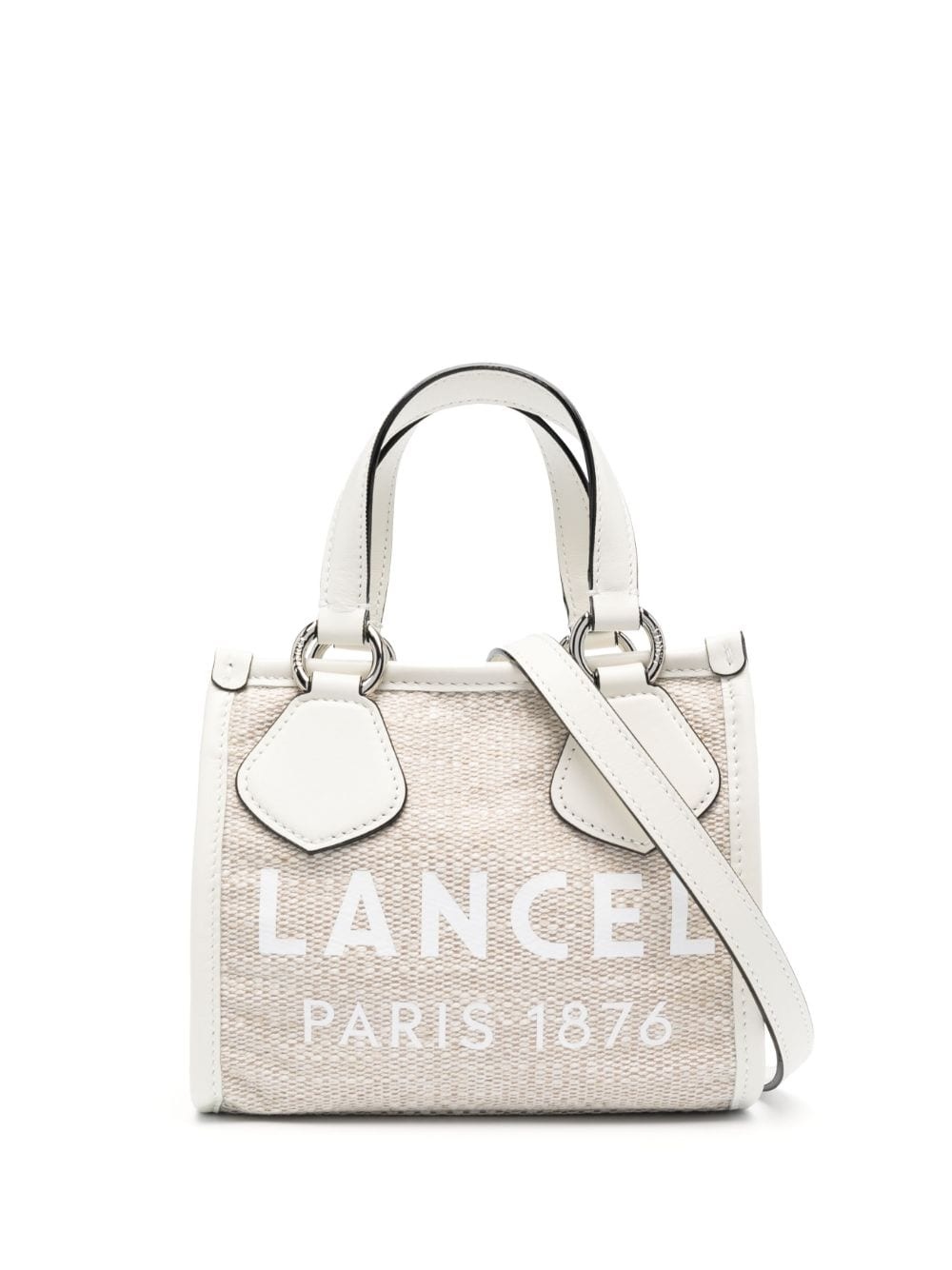 logo-print leather tote bag - 1