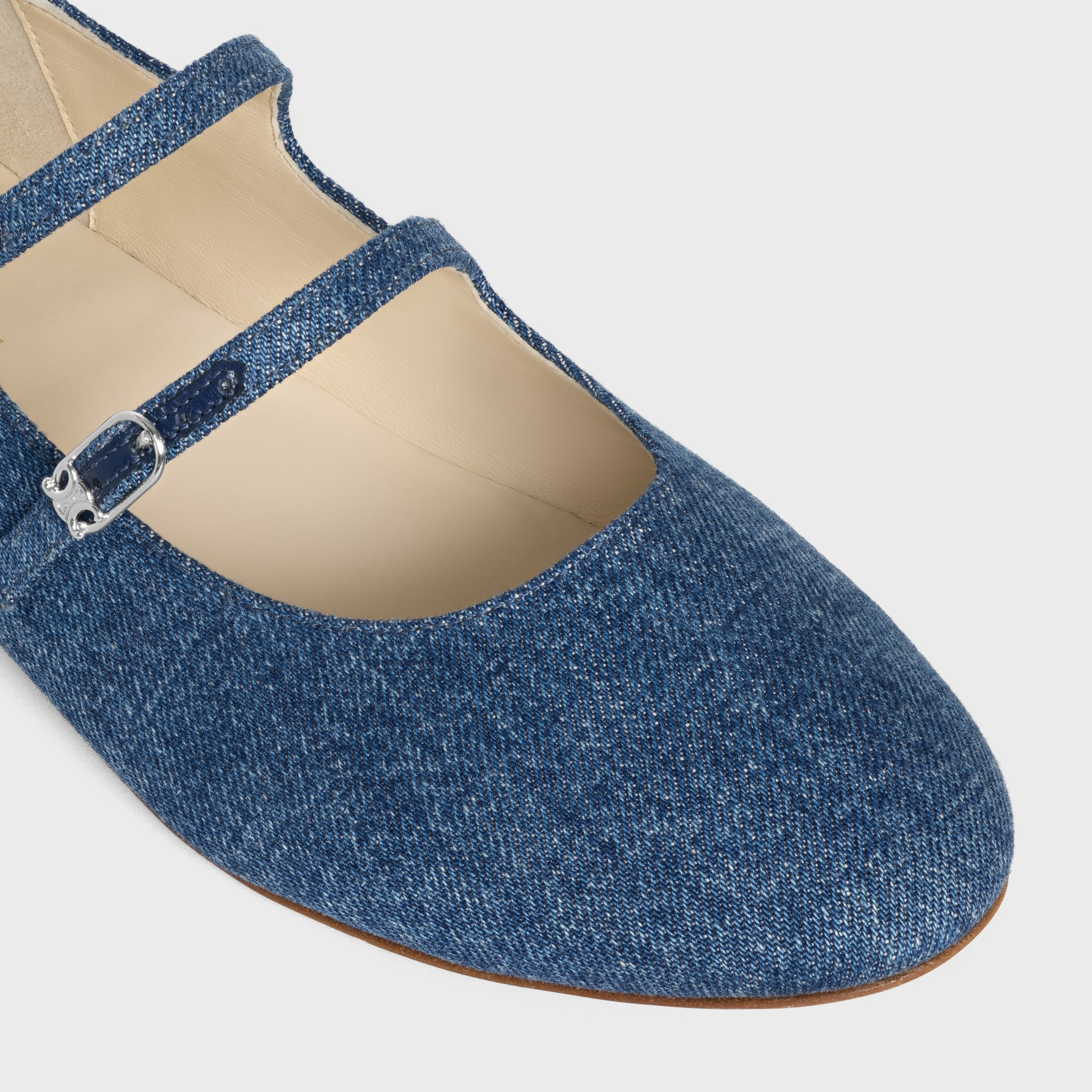 LES BALLERINES CELINE DOUBLE STRAP IN DENIM - 4