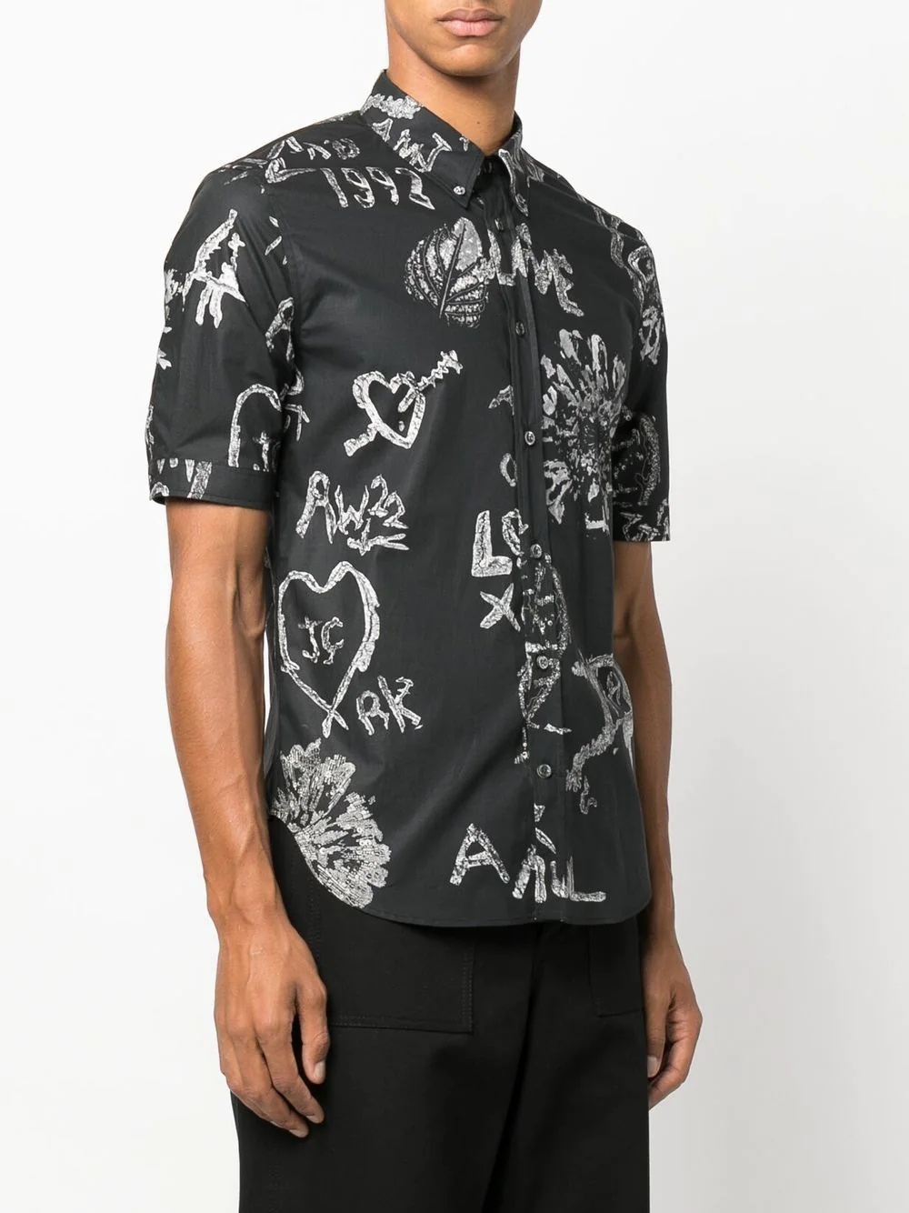 graffiti print short sleeve shirt - 3