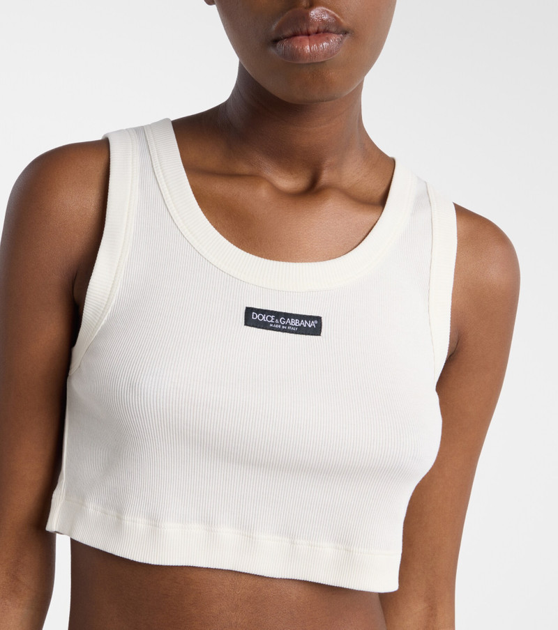 Logo cotton jersey crop top 3