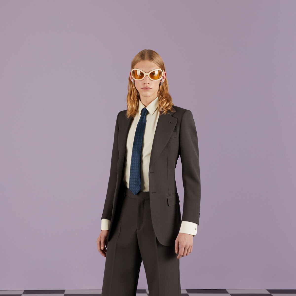 Geometric G silk jacquard tie - 3