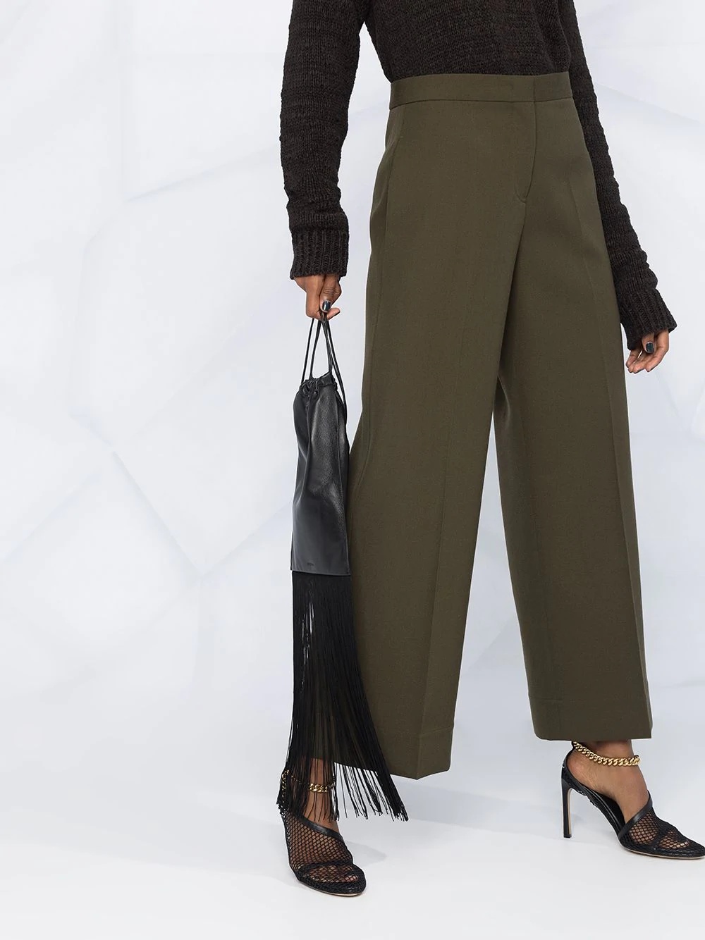 high-waist flared trousers - 5