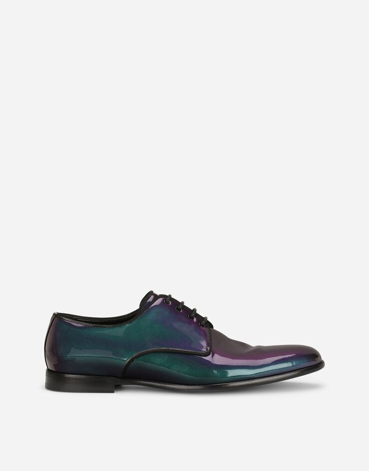 Iridescent patent leather Derby shoes - 1