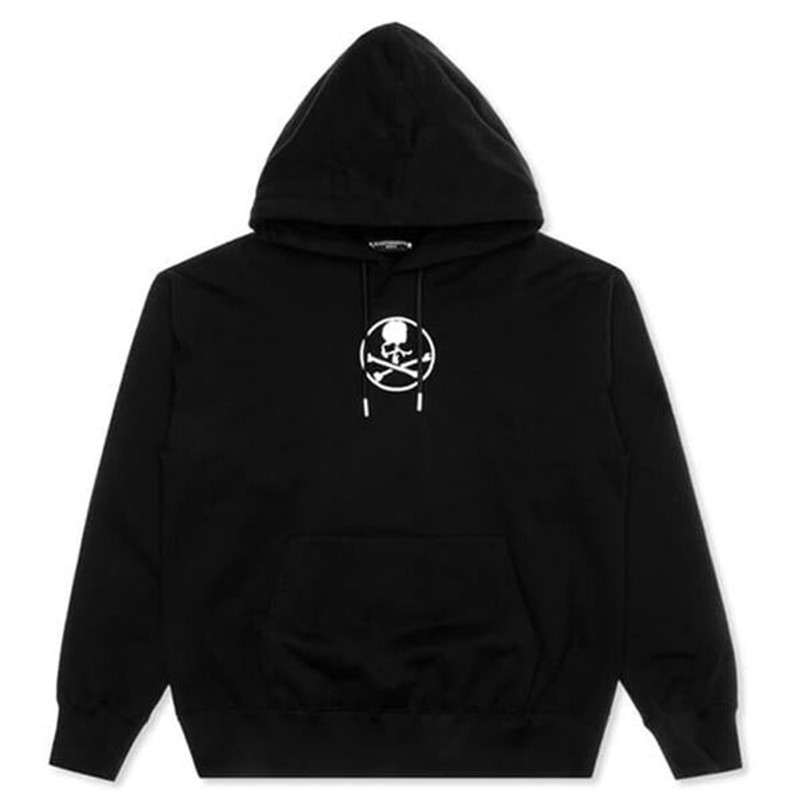 FLOCKED POPOVER SWEATSHIRT - BLACK 1
