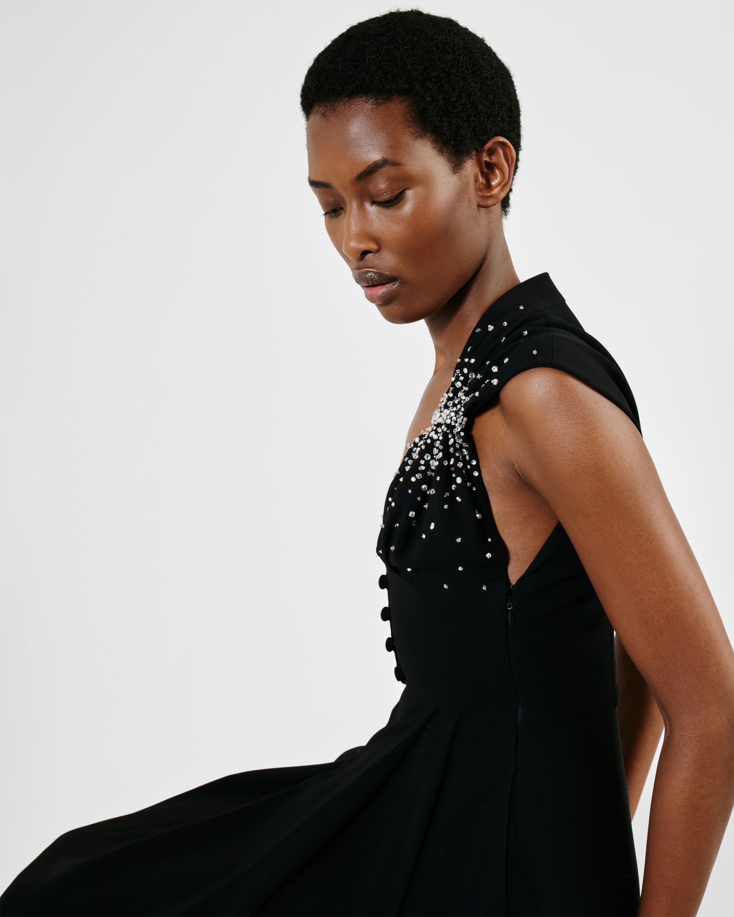 Embroidered cady dress - 3