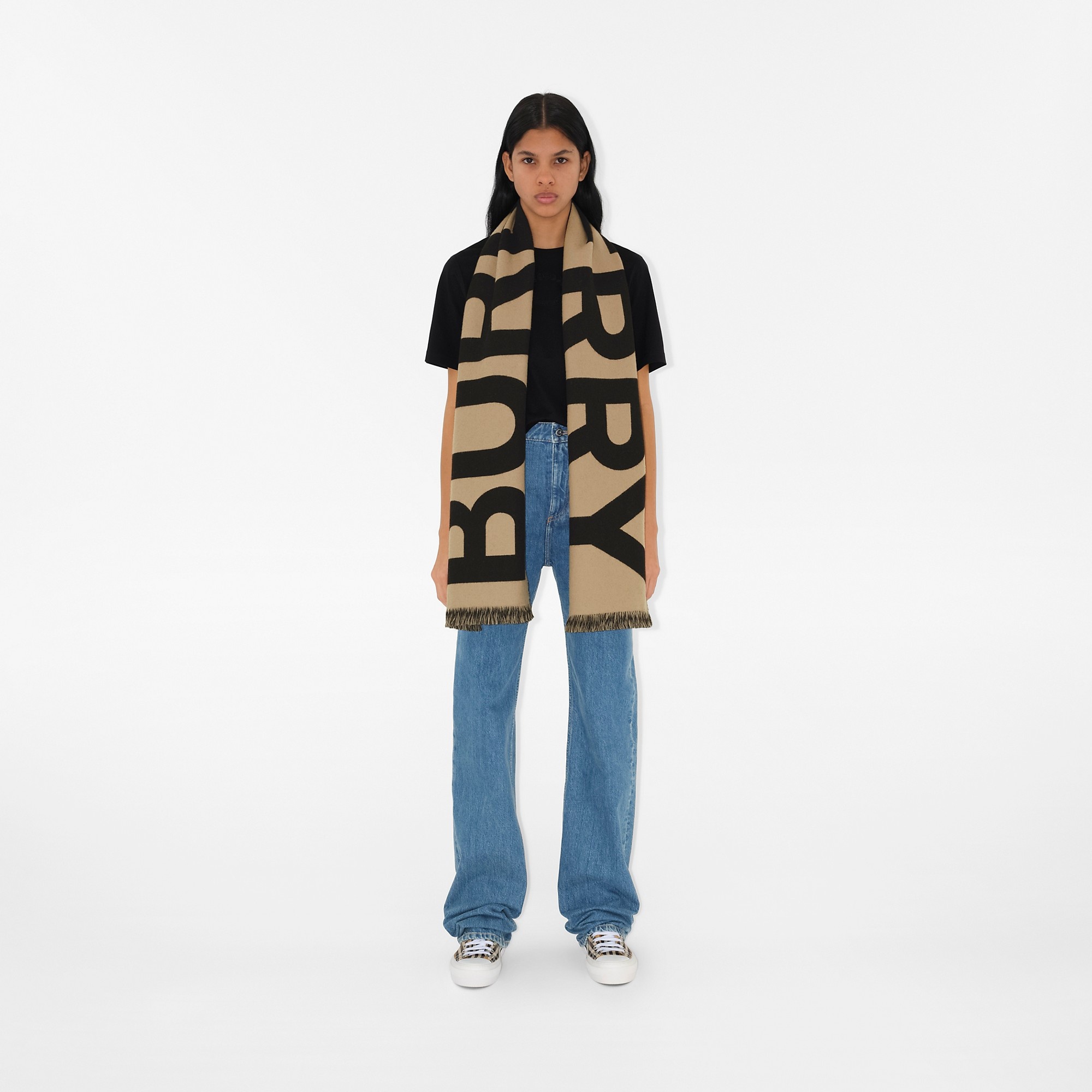 Logo Wool Jacquard Scarf - 3