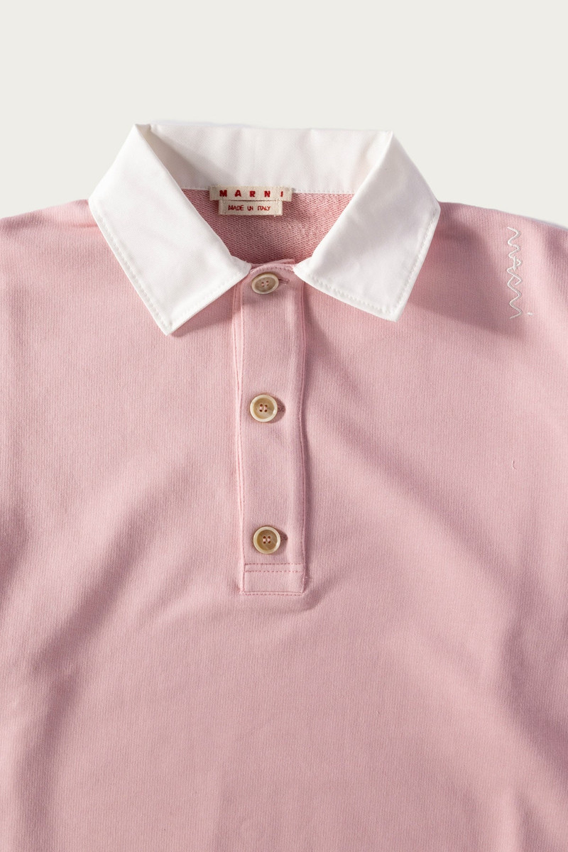 Marni Two-Tone Polo Sweatshirt - Pink/White outlook