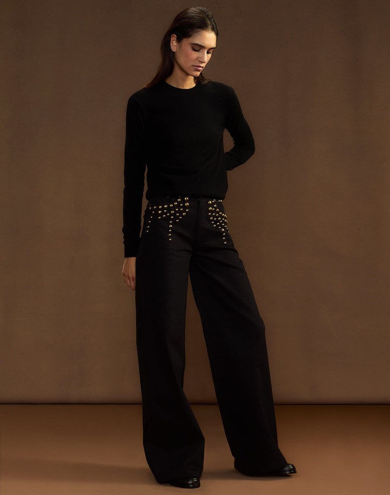 Serena Studded Wide Leg Jeans 8