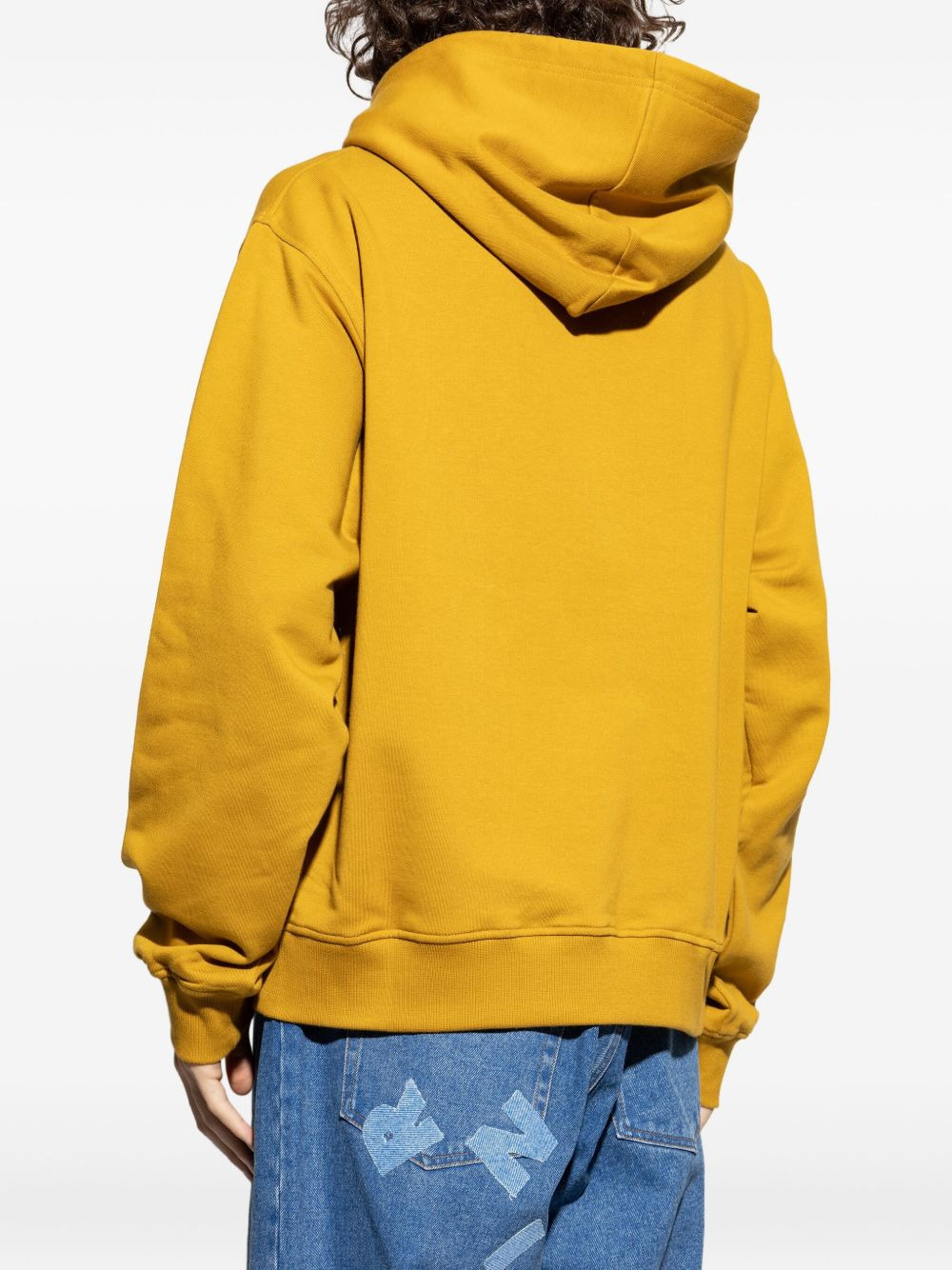 logo-patch cotton hoodie - 4