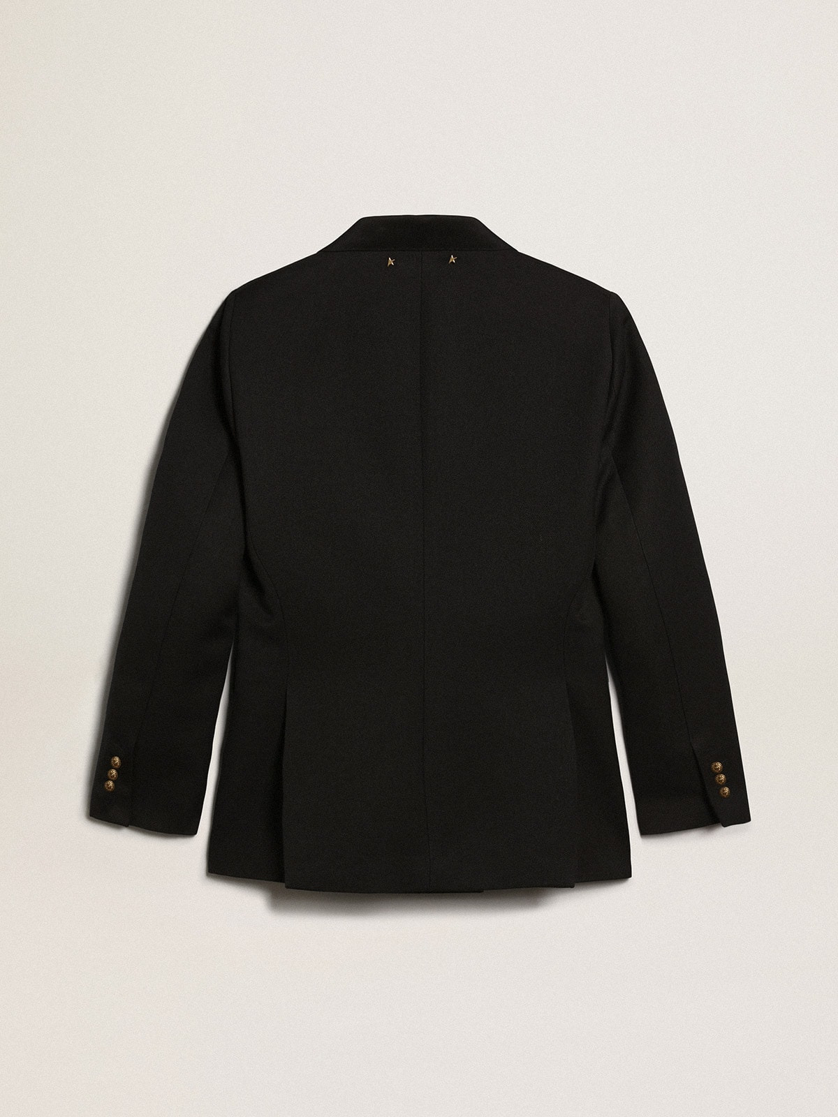 Double-breasted women’s blazer in dark blue with gold-colored buttons - 6