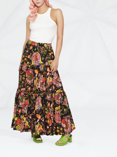 La DoubleJ floral-print A-line skirt outlook
