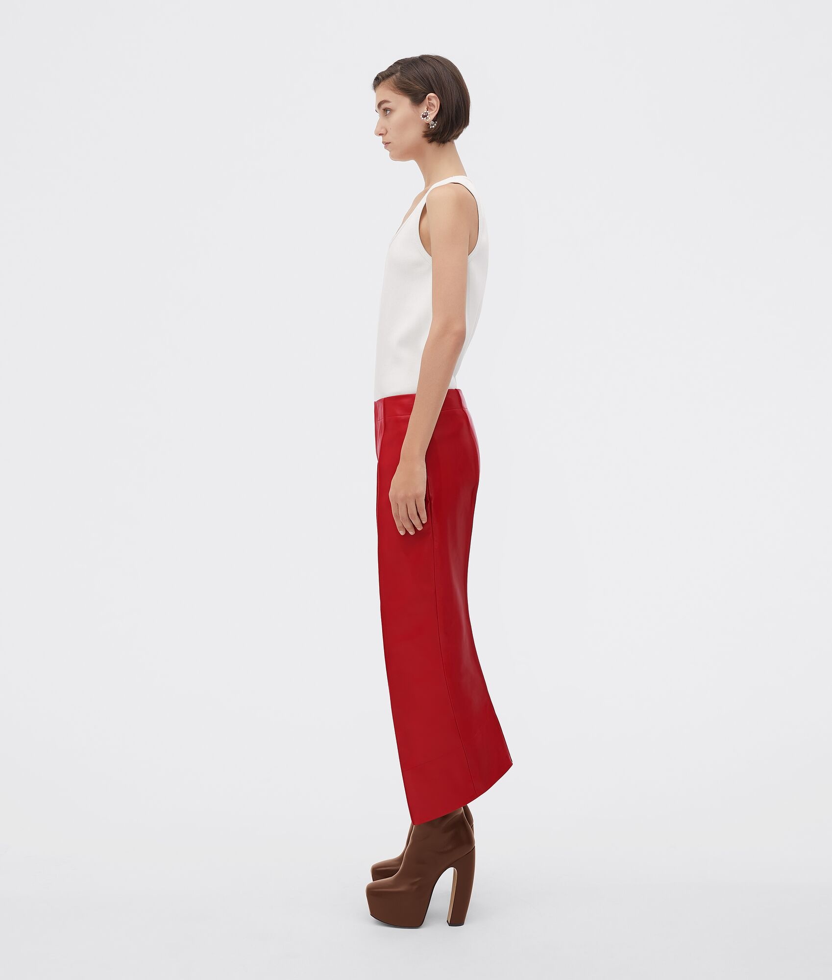 leather trousers with curved legs - 1